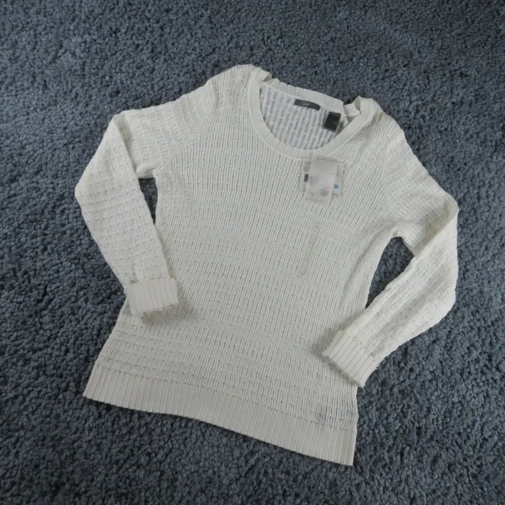 Liz Claiborne Sweater Womens Large White Long Sleeve Pullover NWT